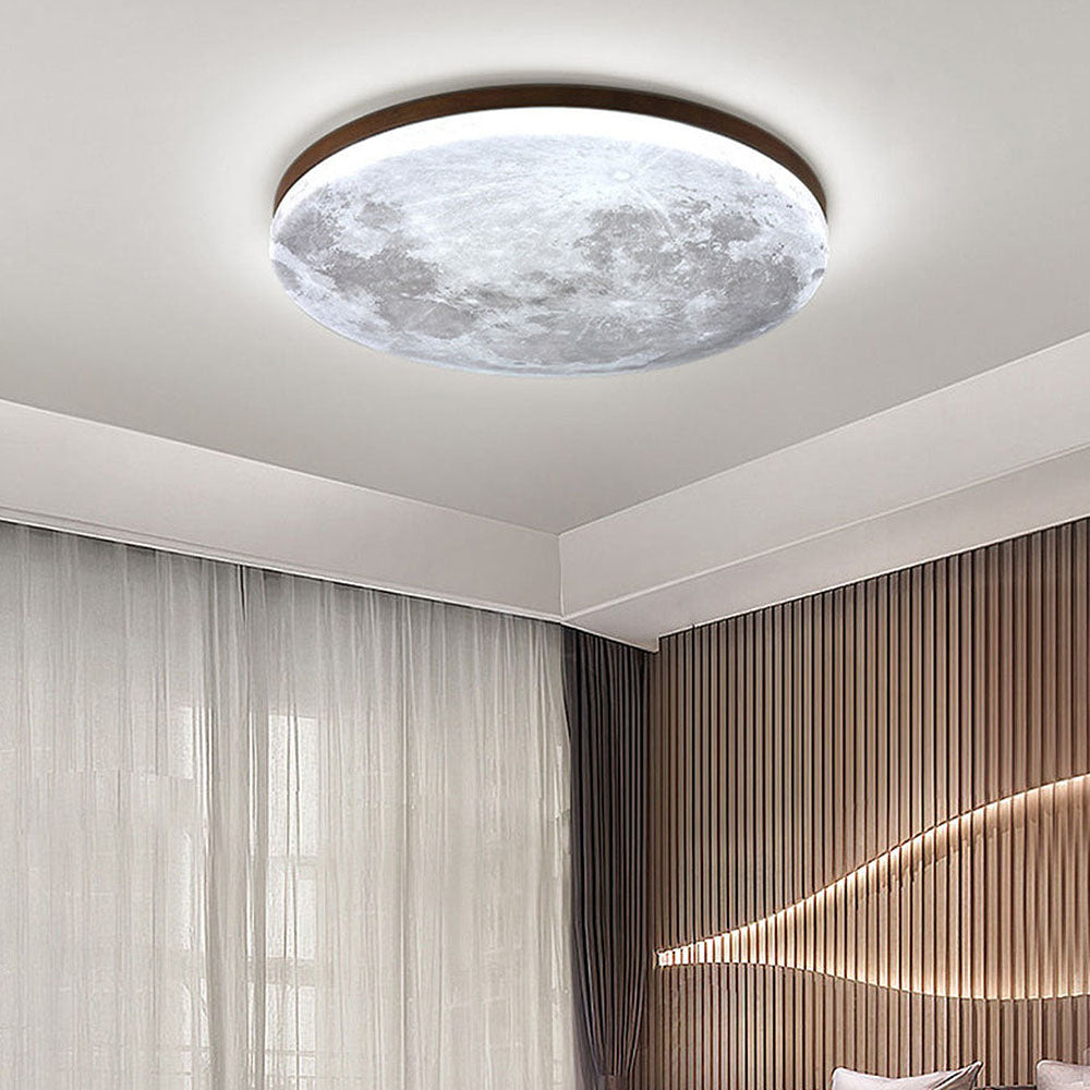 Modern Moon-Inspired LED Ceiling Light – Soft Ambient Flush Mount