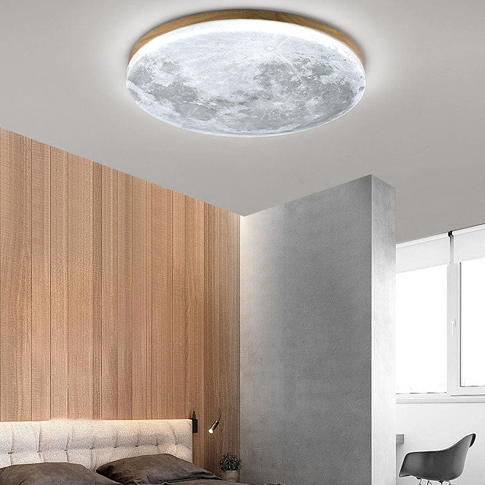 Modern Moon-Inspired LED Ceiling Light – Soft Ambient Flush Mount