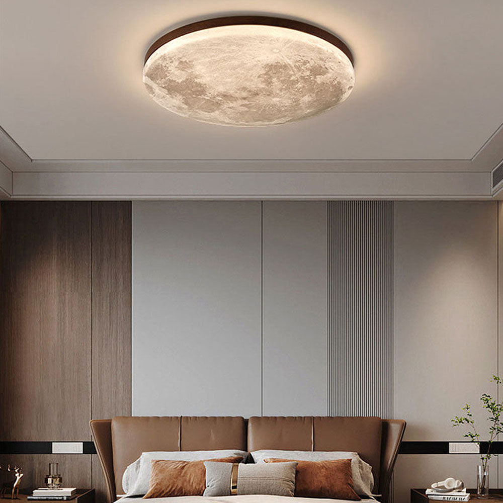 Modern Moon-Inspired LED Ceiling Light – Soft Ambient Flush Mount