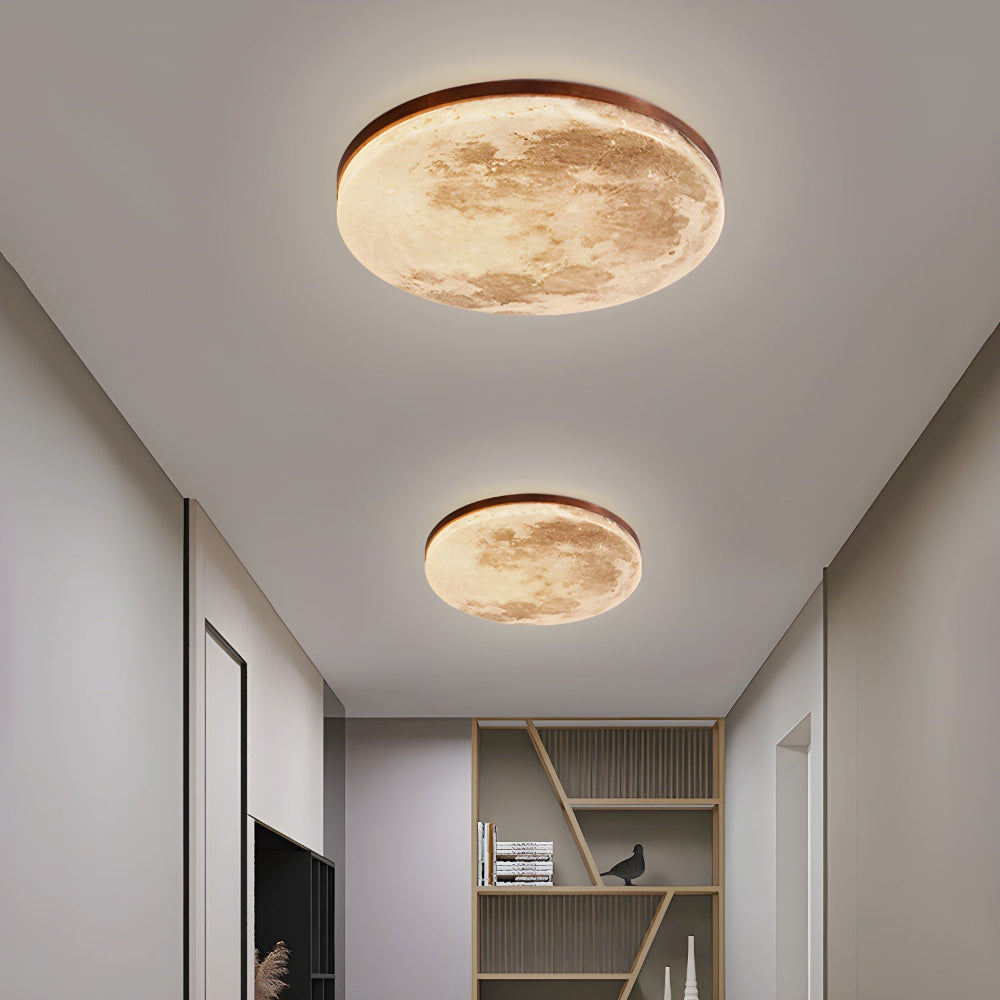 Modern Moon-Inspired LED Ceiling Light – Soft Ambient Flush Mount