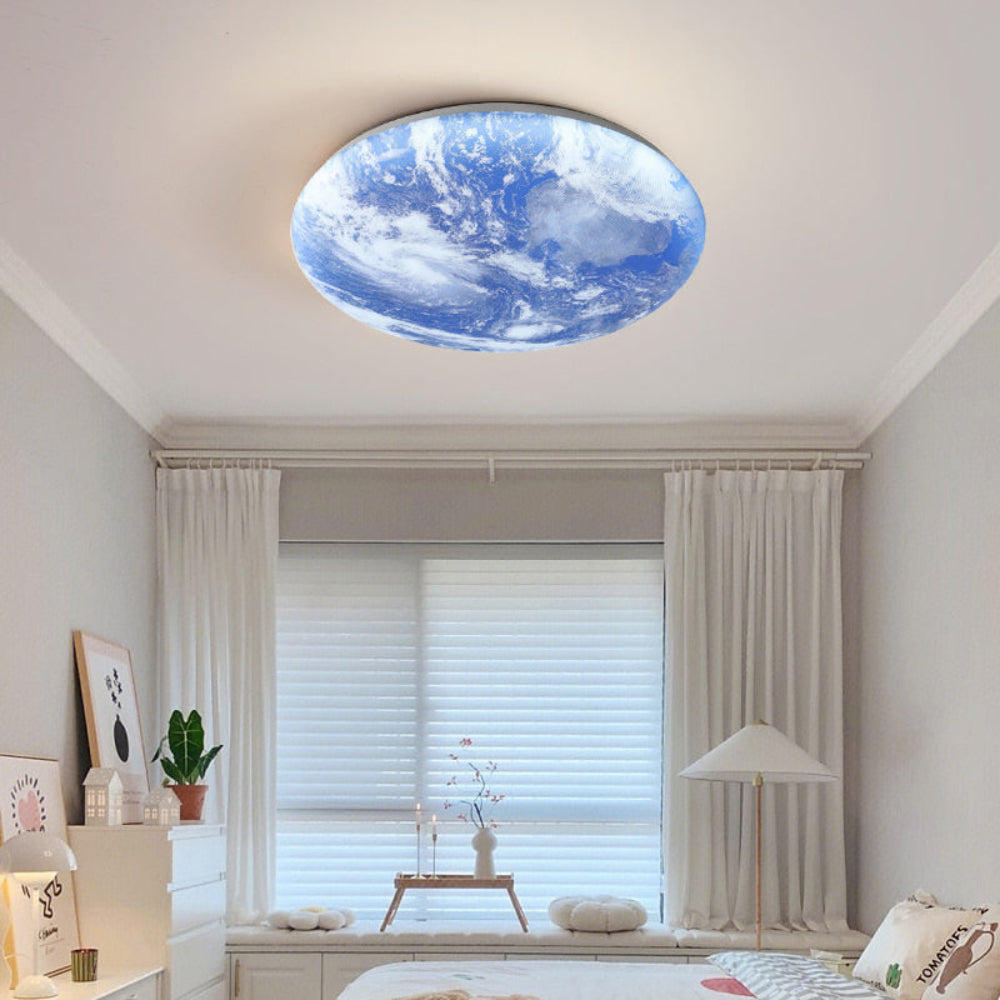Modern Moon-Inspired LED Ceiling Light – Soft Ambient Flush Mount