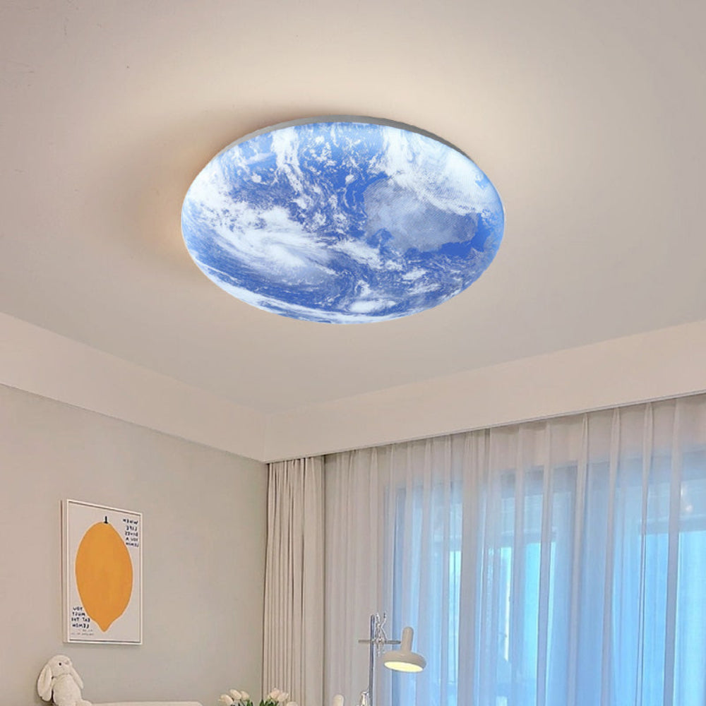 Modern Moon-Inspired LED Ceiling Light – Soft Ambient Flush Mount