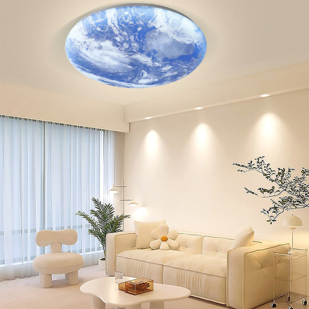 Modern Moon-Inspired LED Ceiling Light – Soft Ambient Flush Mount