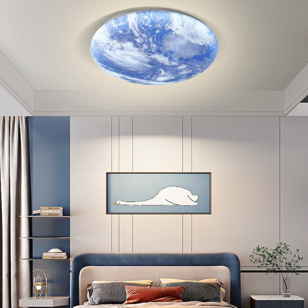 Modern Moon-Inspired LED Ceiling Light – Soft Ambient Flush Mount