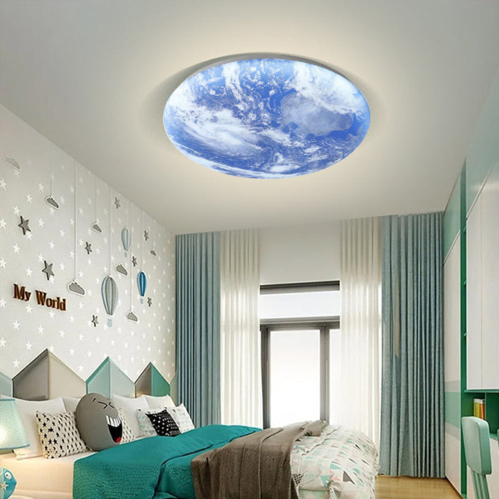 Modern Moon-Inspired LED Ceiling Light – Soft Ambient Flush Mount