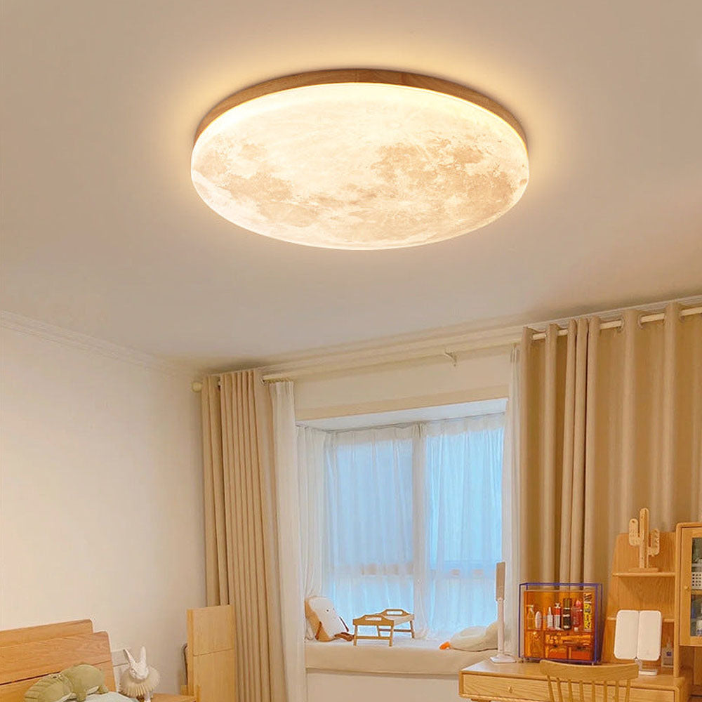 Modern Moon-Inspired LED Ceiling Light – Soft Ambient Flush Mount