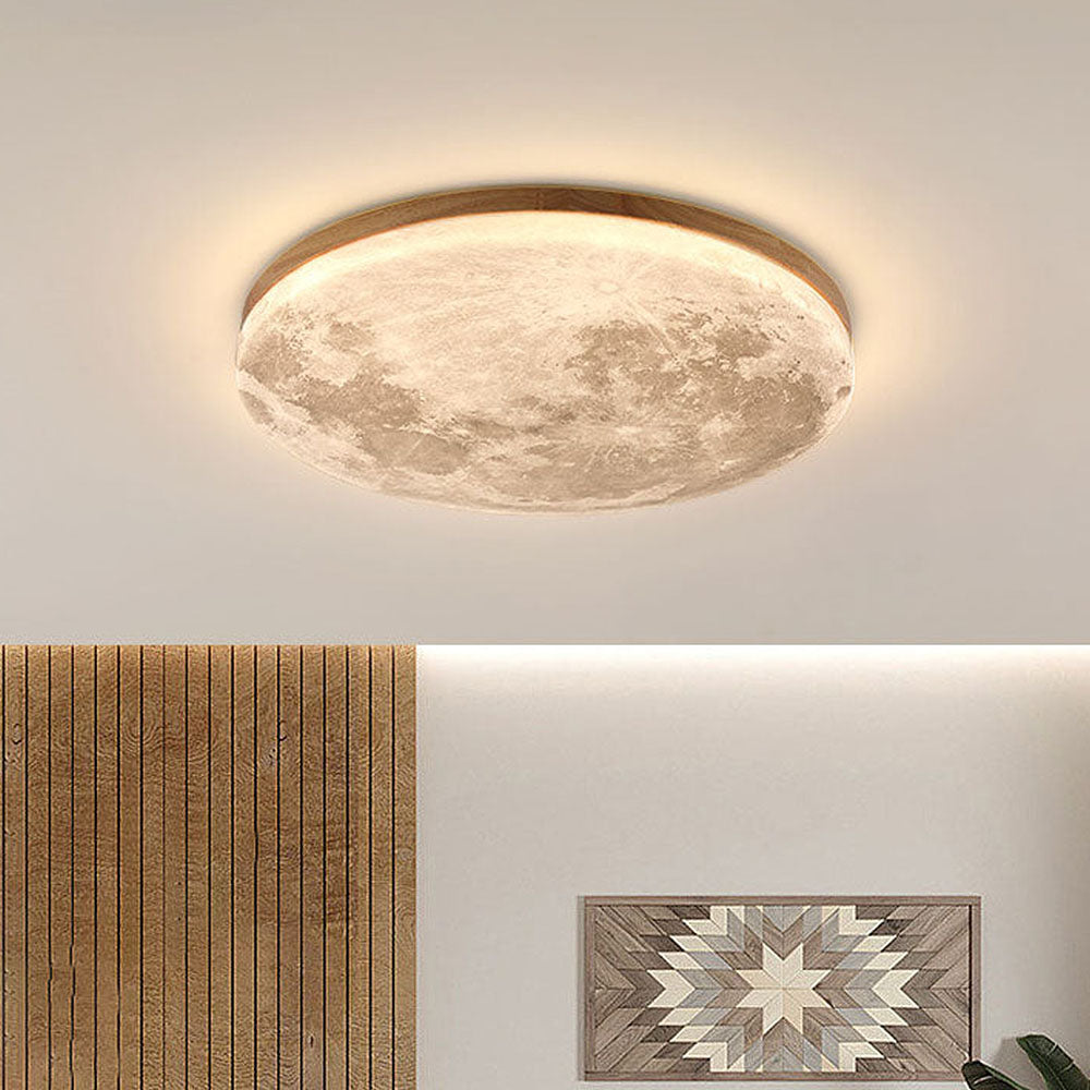 Modern Moon-Inspired LED Ceiling Light – Soft Ambient Flush Mount