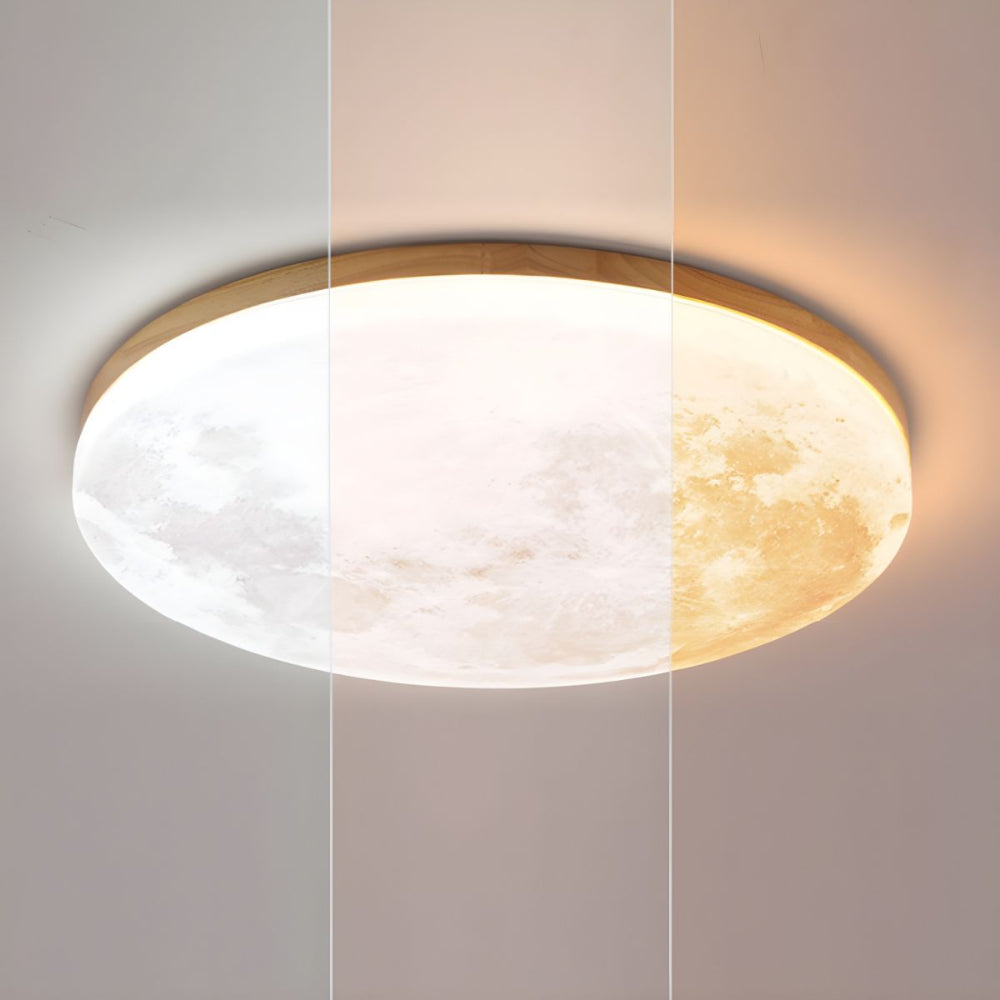 Modern Moon-Inspired LED Ceiling Light – Soft Ambient Flush Mount