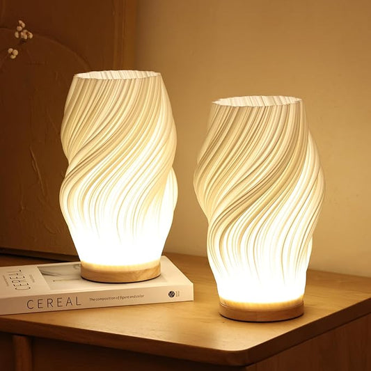 LunaSwirl | Luxury Modern Swirl LED Table Lamp – Elegant Ambient Lighting
