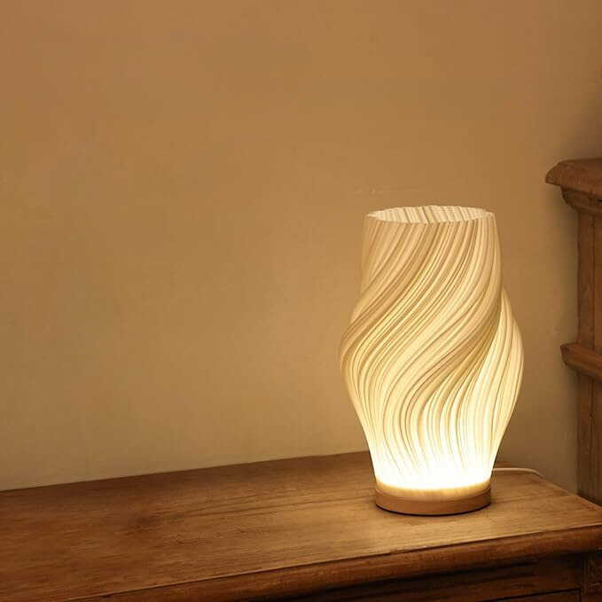 LunaSwirl | Luxury Modern Swirl LED Table Lamp – Elegant Ambient Lighting