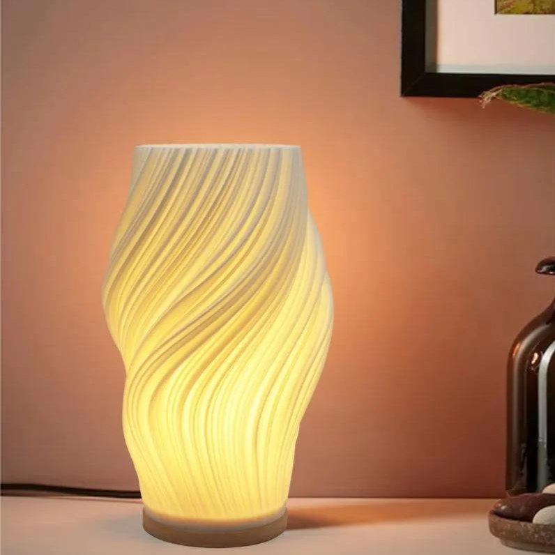 LunaSwirl | Luxury Modern Swirl LED Table Lamp – Elegant Ambient Lighting