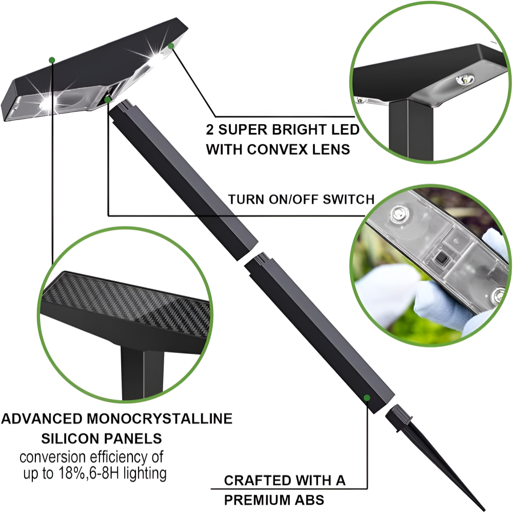 SolaraPath – Outdoor Solar Pathway Lights with Dual Lighting Modes & Weatherproof Design
