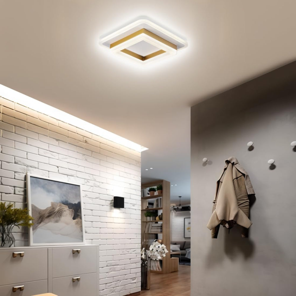 Slim Square Modern LED Ceiling Light – Minimalist Flush-Mount for Soft Ambient Lighting