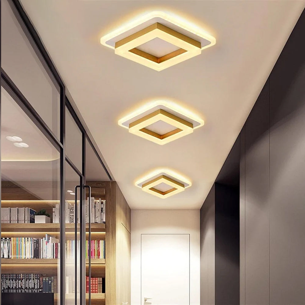 Slim Square Modern LED Ceiling Light – Minimalist Flush-Mount for Soft Ambient Lighting