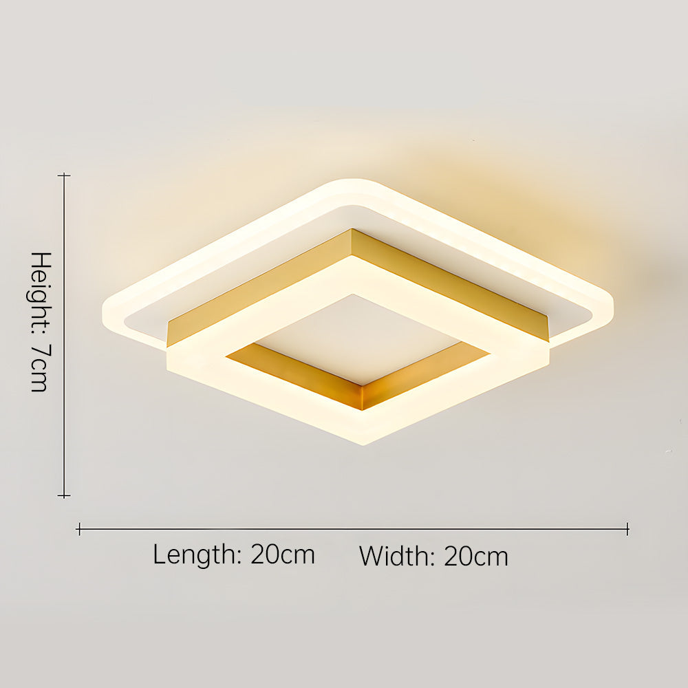 Slim Square Modern LED Ceiling Light – Minimalist Flush-Mount for Soft Ambient Lighting