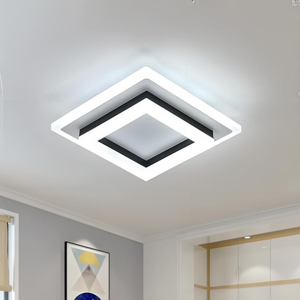 Slim Square Modern LED Ceiling Light – Minimalist Flush-Mount for Soft Ambient Lighting