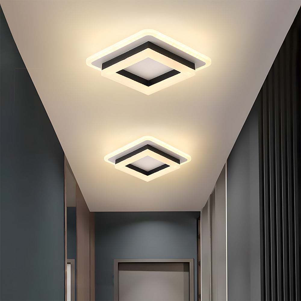 Slim Square Modern LED Ceiling Light – Minimalist Flush-Mount for Soft Ambient Lighting