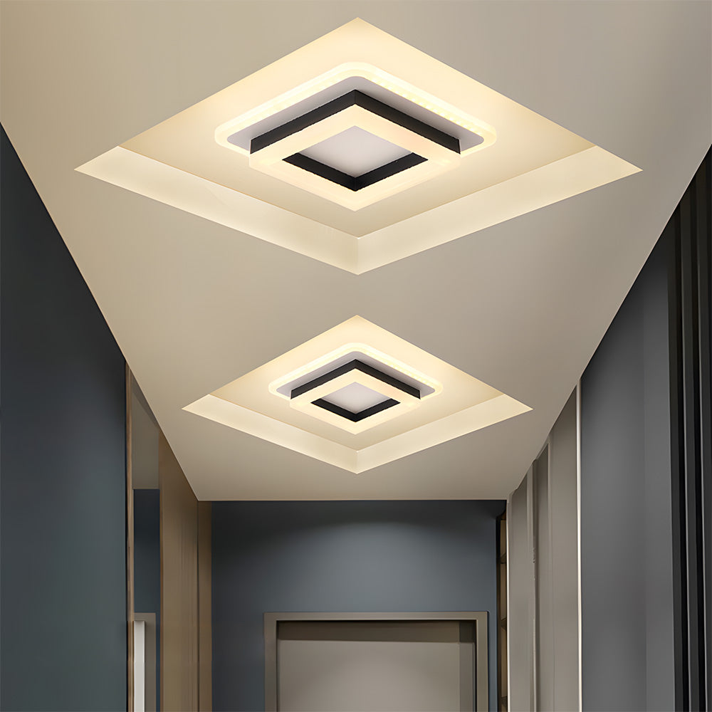 Slim Square Modern LED Ceiling Light – Minimalist Flush-Mount for Soft Ambient Lighting