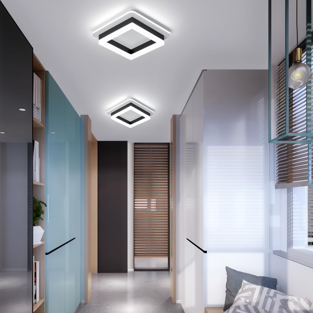 Slim Square Modern LED Ceiling Light – Minimalist Flush-Mount for Soft Ambient Lighting