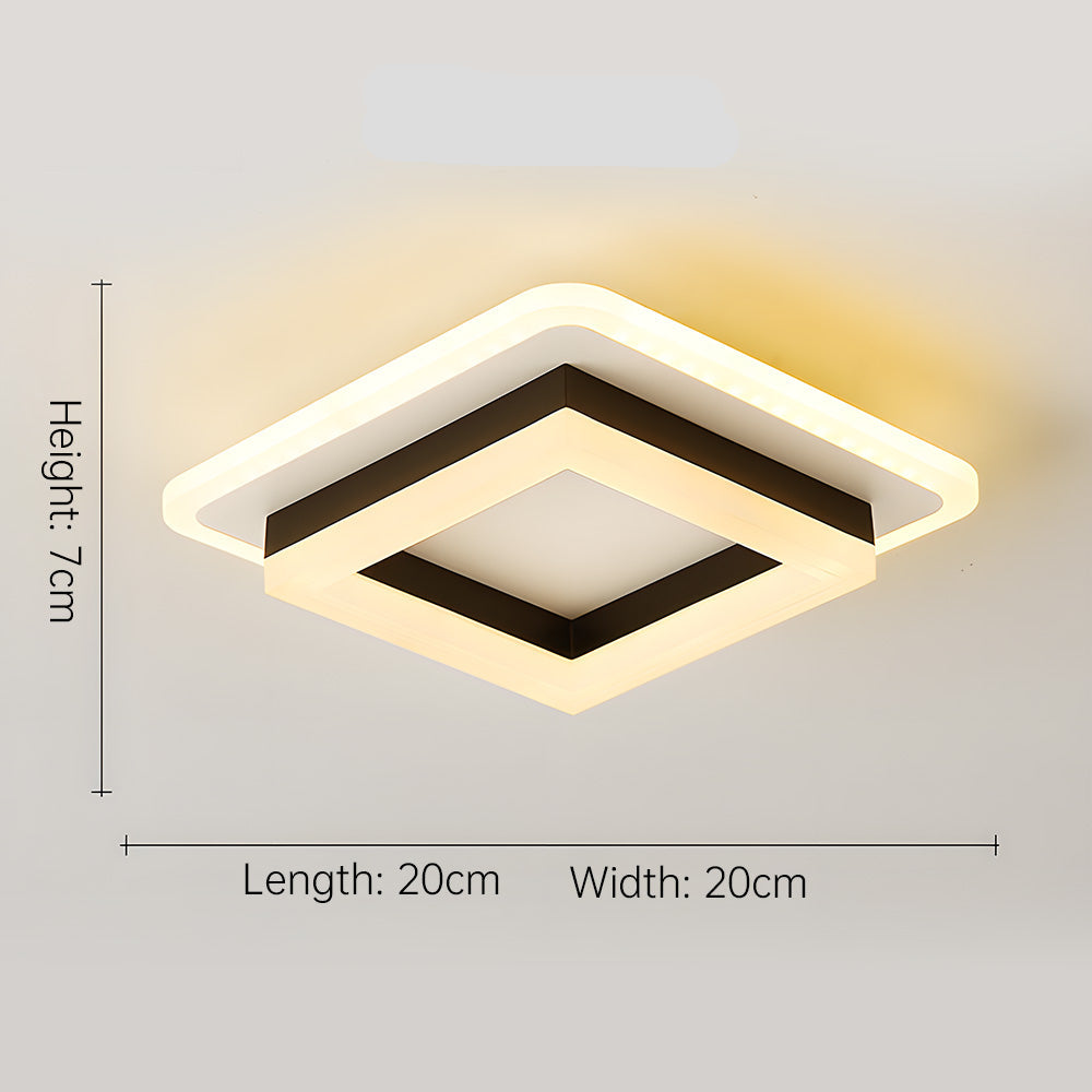 Slim Square Modern LED Ceiling Light – Minimalist Flush-Mount for Soft Ambient Lighting