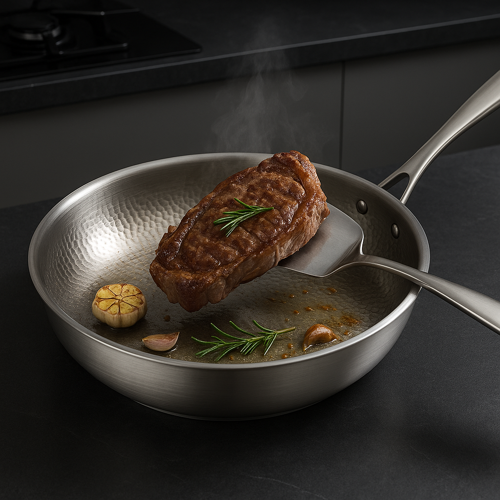 Titan Premium Frying Pan – Non-Coated Hammered Titanium Pan for All Hobs Including Induction