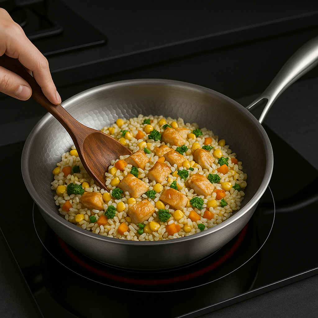 Titan Premium Frying Pan – Non-Coated Hammered Titanium Pan for All Hobs Including Induction