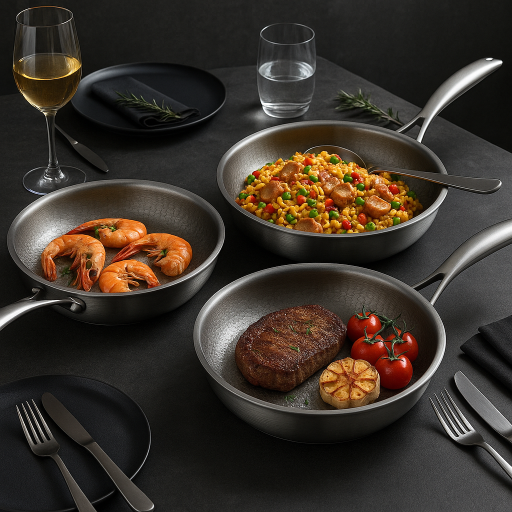 Titan Premium Frying Pan – Non-Coated Hammered Titanium Pan for All Hobs Including Induction