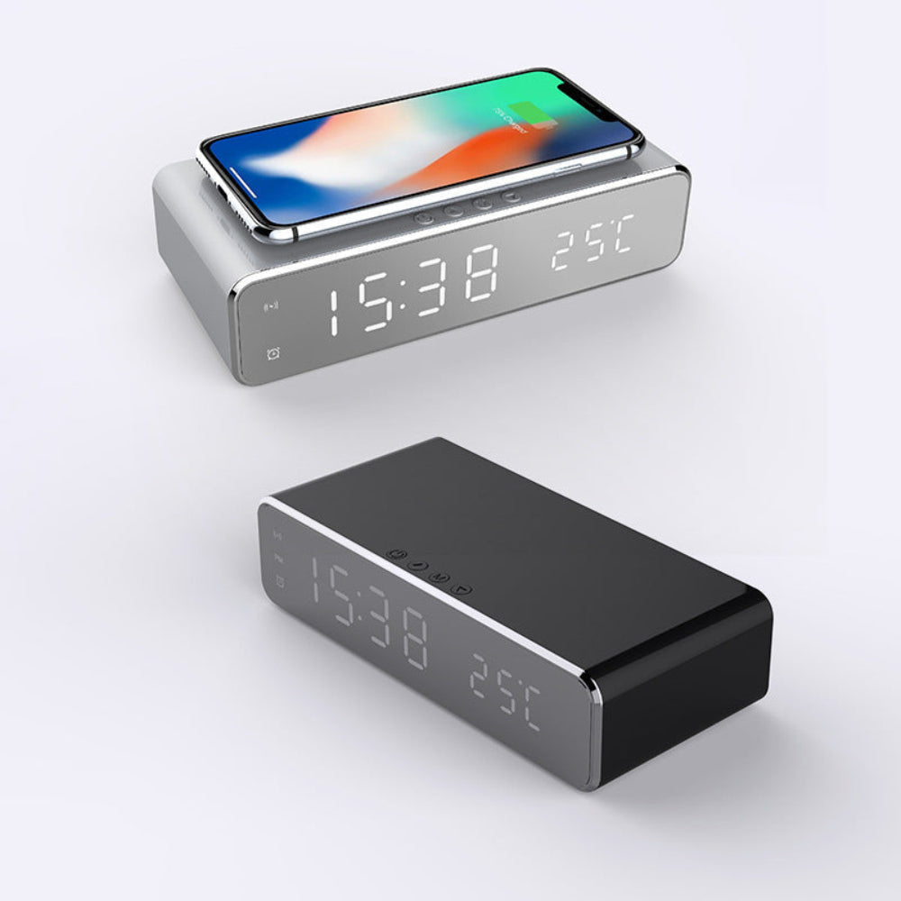TimeCharge – LED Alarm Clock with Built-In Wireless Charging Pad