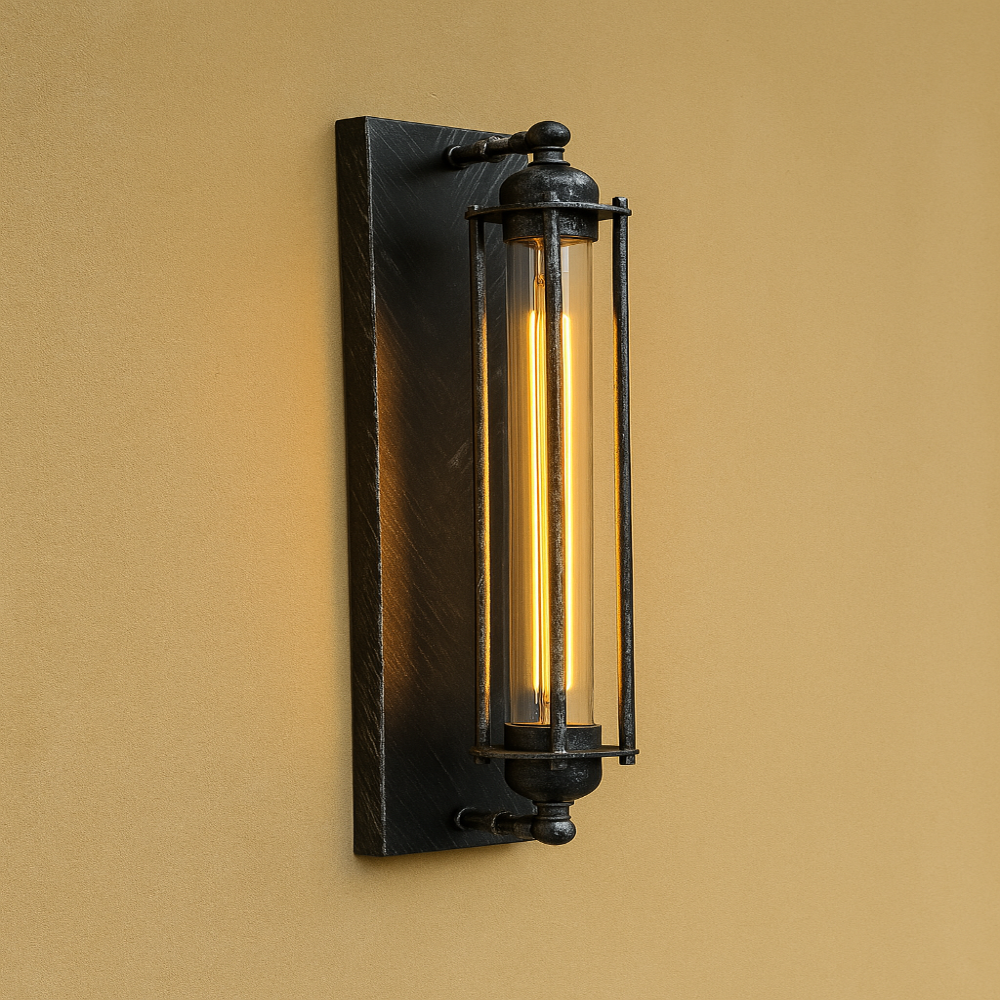 Vintage Wall-Mounted LED Light – Timeless Design with Elegant Matte Black Finish