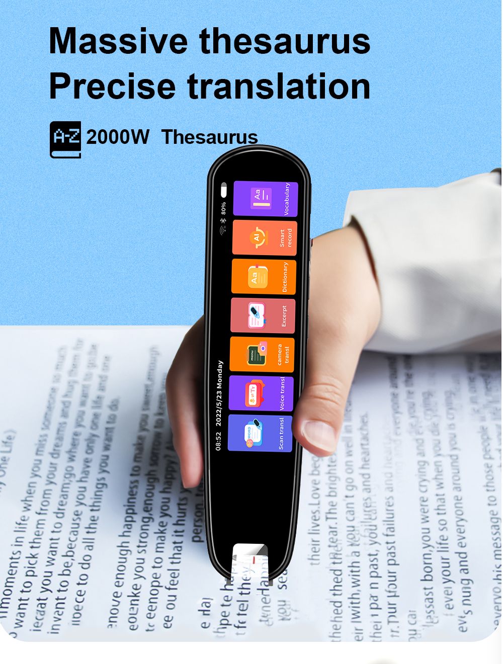 Precision 112-Language Translation & Reading Pen – Instant Text & Speech Translator