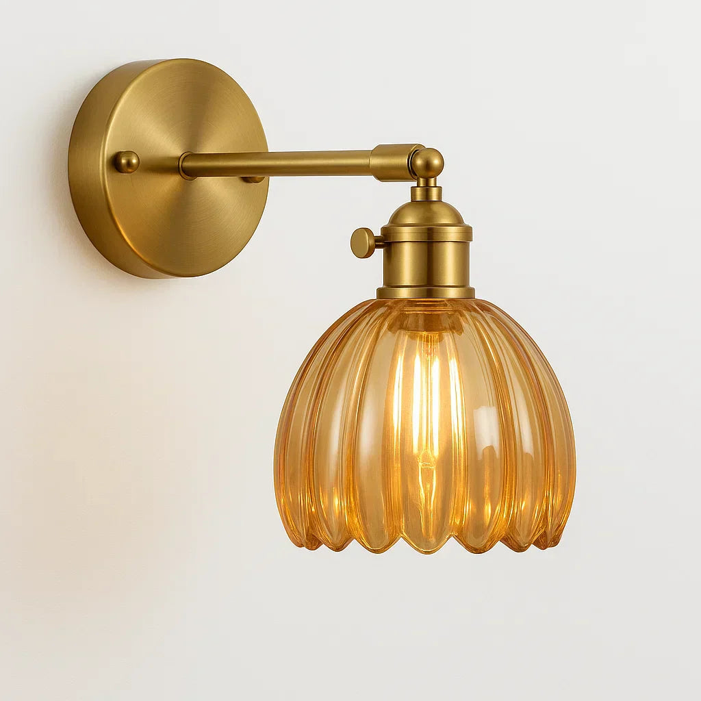 Retro Wall Lamp | Glass Tulip Shade Vintage Wall Light