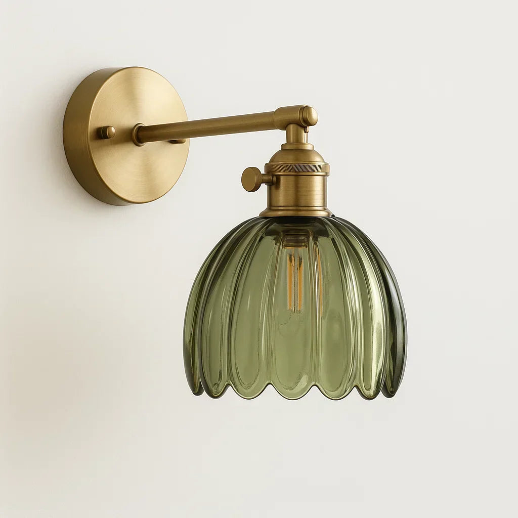 Retro Wall Lamp | Glass Tulip Shade Vintage Wall Light