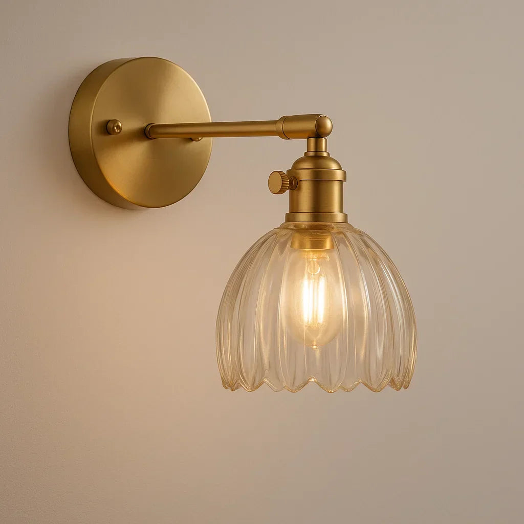 Retro Wall Lamp | Glass Tulip Shade Vintage Wall Light