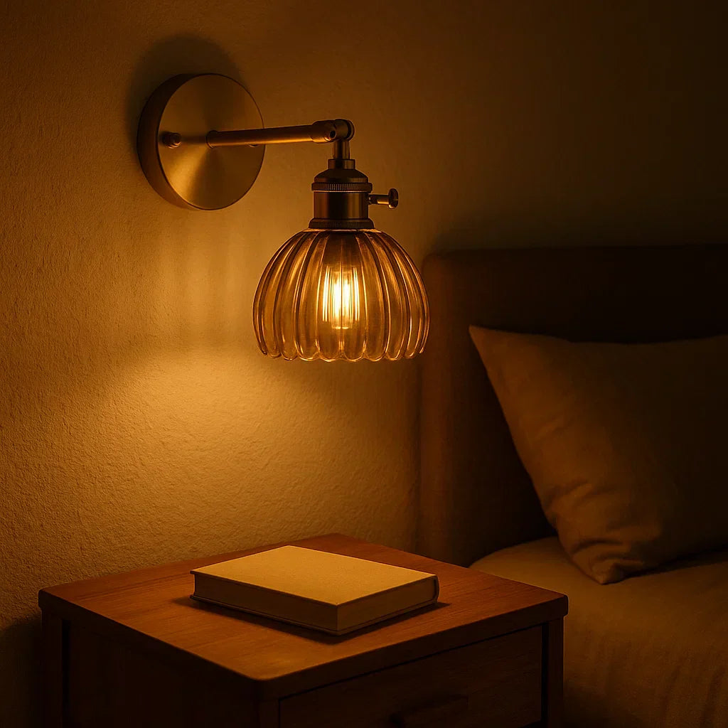 Retro Wall Lamp | Glass Tulip Shade Vintage Wall Light