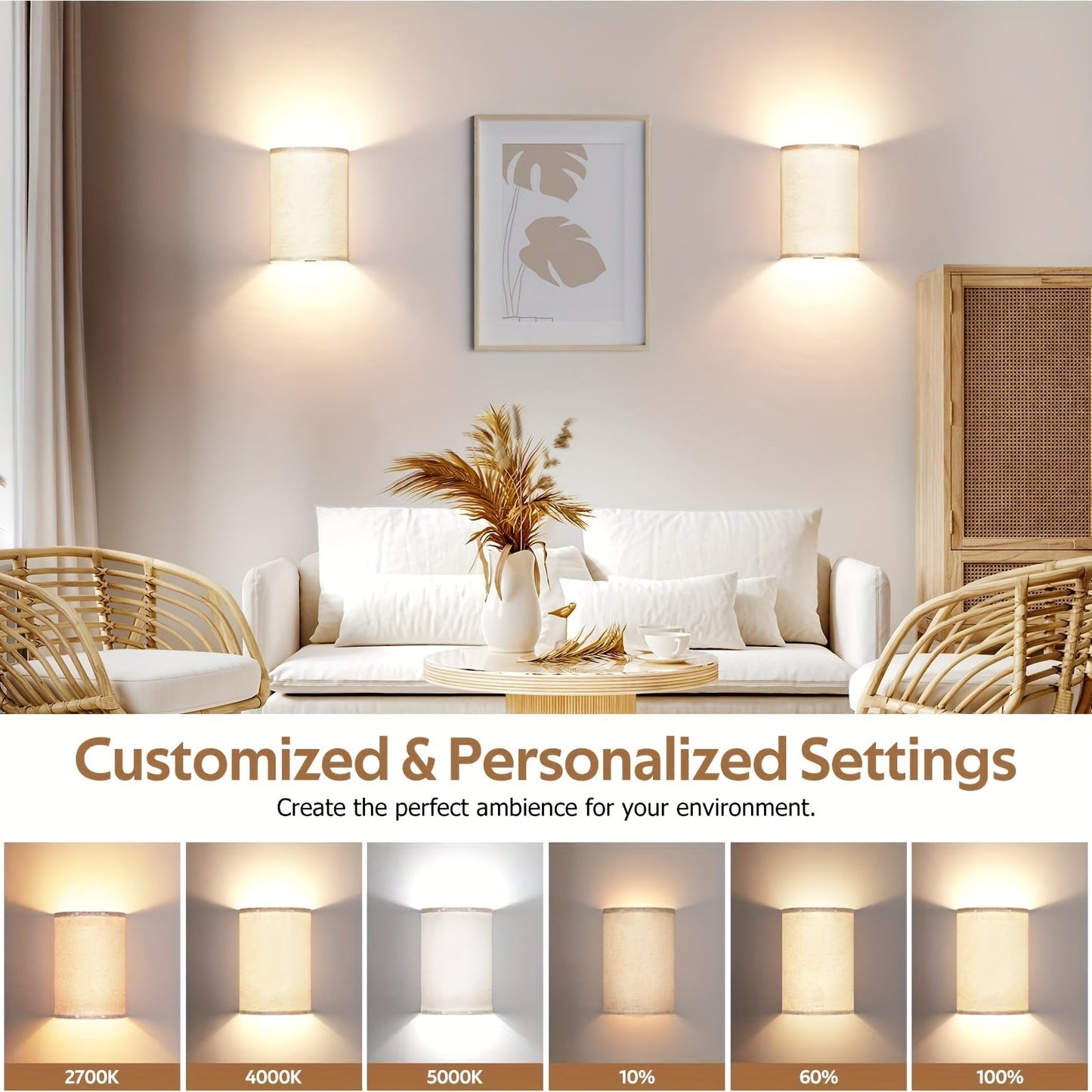 RadiantWall Wireless Wall Lights (2-Pack) – Rechargeable LED Lamps with Remote Control