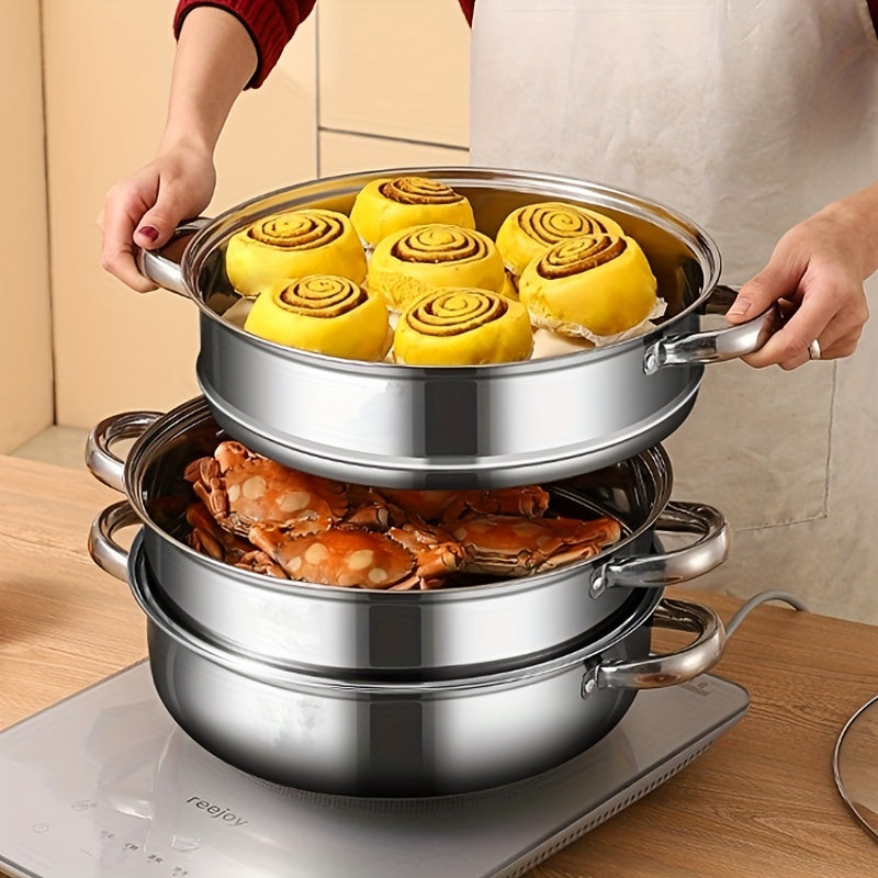 NutriSteam | 3-Tier Stainless Steel Steamer – Healthy Cooking Made Easy