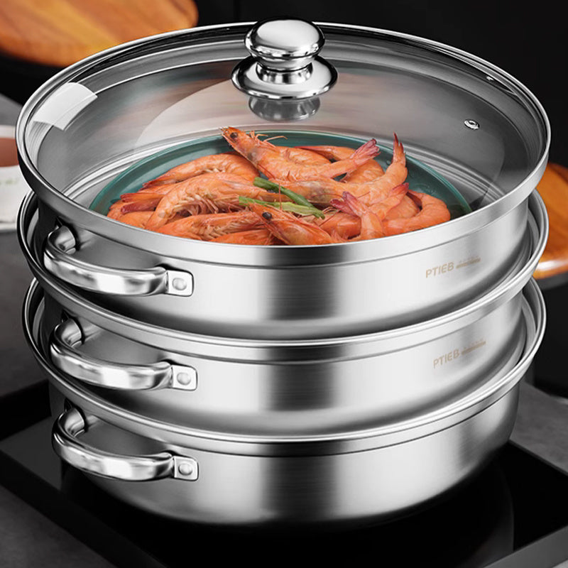 NutriSteam | 3-Tier Stainless Steel Steamer – Healthy Cooking Made Easy