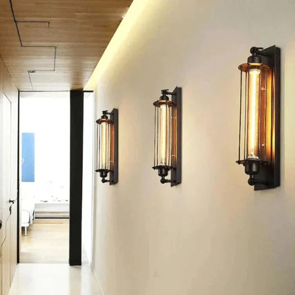 Vintage Wall-Mounted LED Light – Timeless Design with Elegant Matte Black Finish