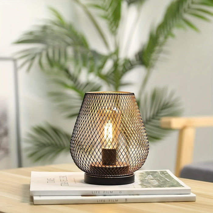 AuroraMesh Table Lamp Set – Industrial Style with Warm Ambient Lighting