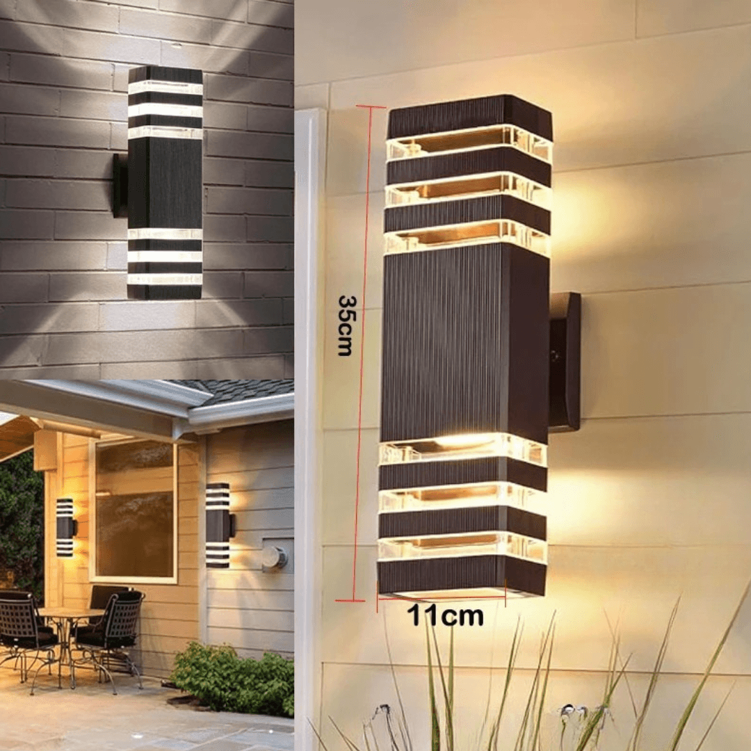 LumiBloc LED Outdoor Wall Light – Modern IP65 Up & Down Design with E27 Socket