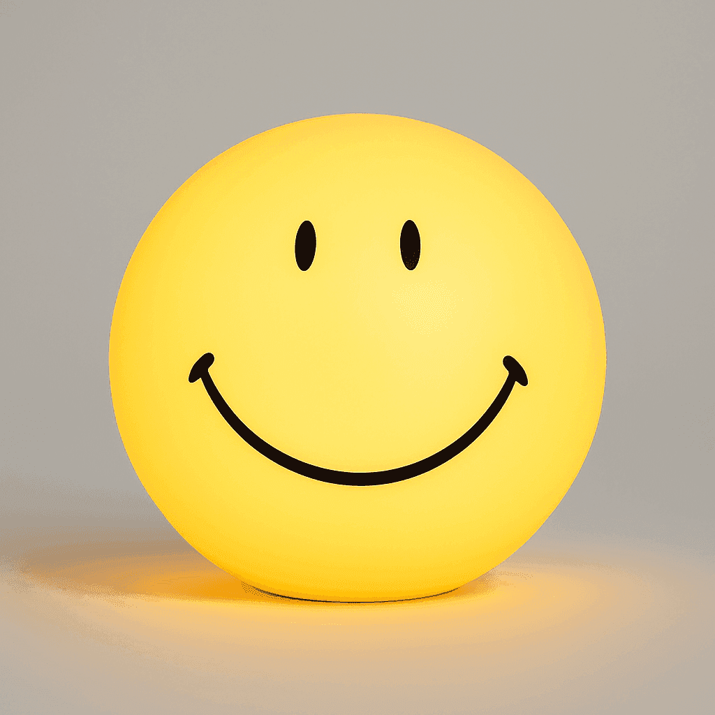 SmileyGlow Night Lamp | Dimmable LED Bedside Light with Modern Design & Warm Ambience