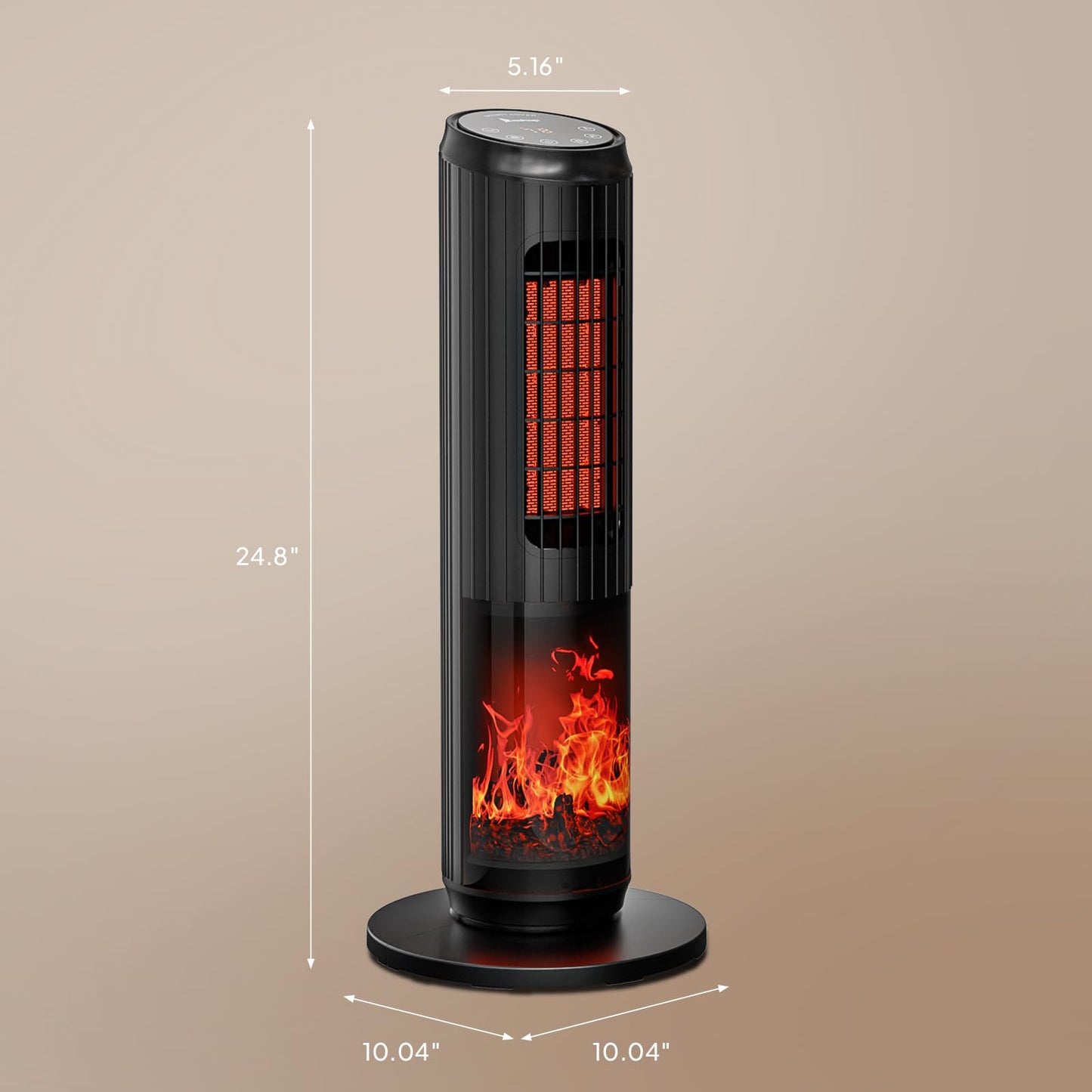 Space Heater for Indoor Use, 23Inch Portable Heater with Remote and Thermostat,7 Light Modes, 70°Oscillation, 12H Timer, Up to 95°F, Tip-over Protection