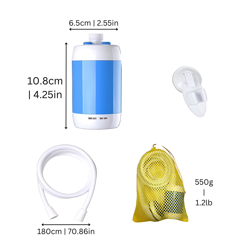 AquaJet Portable Outdoor Shower – Rechargeable Travel Camping Shower with Adjustable Flow