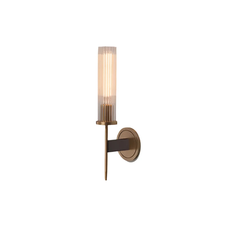Möni | Modern Wall Lamp with Ribbed Glass and Brass Finish