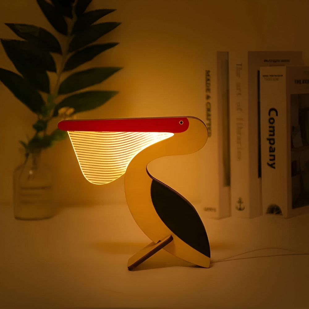Wooden Animal Table Lamp – Cute Decorative Night Light for Kids’ Rooms